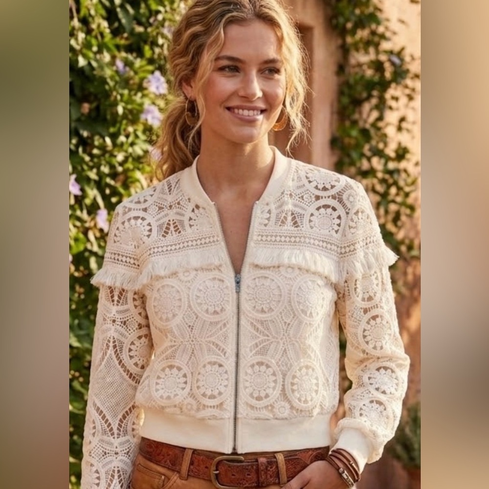 Jack by BB Dakota Lace Bomber Jacket